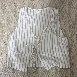 Altar'd State Blue and White Striped Top